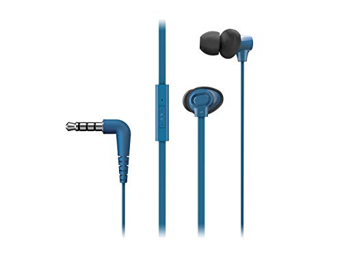 Panasonic RP-TCM130E-A- Auriculares In-Ear con Cable y Micrófono (Ergo Fit, Headphone Sonido Estéreo para Móvil, MP3/MP4, Ajuste Cómodo, Imán Neodimio, Gomas Ajustables (S/M/L), Cable Largo) Azul