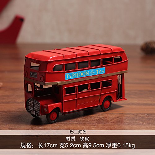 Retro-estaño estructura entoldados alquiler de autobuses de Londres double decker bus modelo mostrado amueblado regalo de cumpleaños , double-Decker Bus Rojo