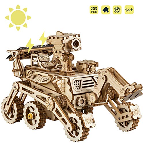 ROKR Solar Powered Toy Car-3D Puzzle de Madera Kits de Modelo - Juguetes Educativos con Energia Solar-Kit de construcción de Modelo mecánico para Adolescentes y Adultos (Curiosity Rover)