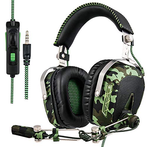 Sades SA926T Auriculares Gaming - 3.5mm Cancelación De Ruido Gaming Headset, juego auriculares con micrófono para nueva Xbox One PS4 portátil Mac Tablet iPhone iPad iPod