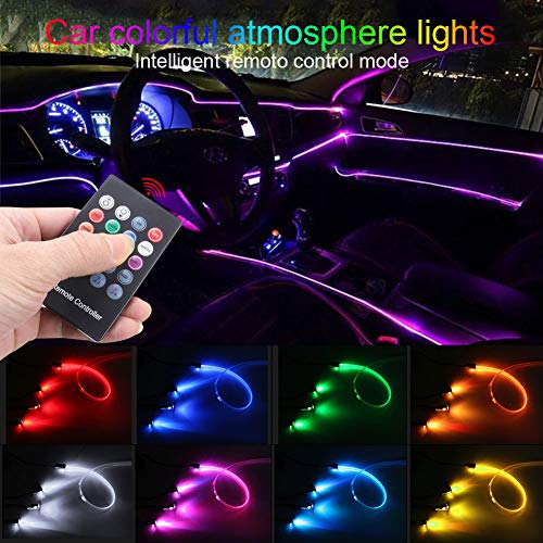 TABEN - Kit de iluminación LED para Interior de Coche con 8 Colores, Impermeable, Ambiente Interior neón Tira de Luces para Coche 1 W CC 12 V (1 Juego)