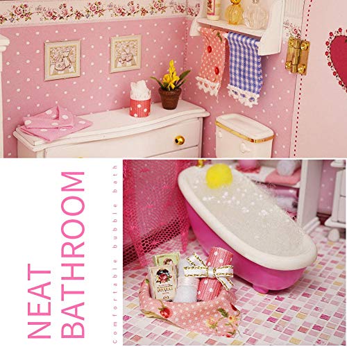 whelsara DIY Dollhouse, Asamblea Tridimensional Pink Princess Apartamento De Doble Capa Con Movimiento Musical Para Regalos De Cumpleaños De Vacaciones enjoyable