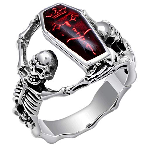 XSZJ - Anillo de plata para hombre, diseño de calavera de vampiro