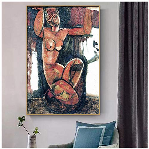 YKing1 Amedeo Clemente Modigliani Old Famous Master Artist Canvas Painting Poster Print para Living Room Wall Deco Wall Art 50x75cm sin Marco