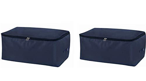 ZCHI 2 Piezas Bolsa de Almacenamiento Debajo de la Cama de Tela Oxford Gruesa Plegable Organizador de Edredones Manta Ropa de Polvo con la Cremallera Guardar la Ropa Edredones Ropa de Cama Almohadas