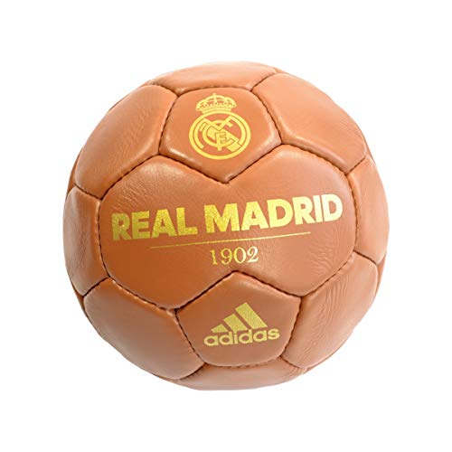 Adidas - Balón del Real Madrid, diseño Retro, Spanische Primera Liga, Color marrón, tamaño 5