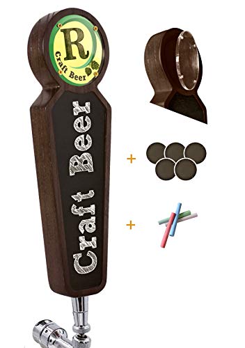 Asas grandes de madera para grifo Kegerator Bar Restaurant Cervecería Craft Cerveza Pulseras Mango de la Etiqueta para todos los amantes de la cerveza (claro) (oscuro)