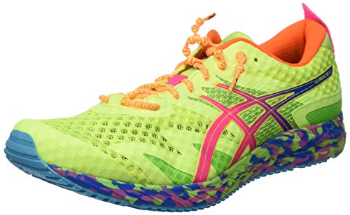 Asics Gel-Noosa Tri 12, Running Shoe para Hombre, Seguridad Amarillo/Rosa Fuerte, 42.5 EU