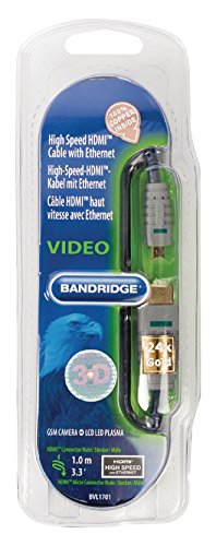 Bandridge BVL1701 cable HDMI 1 m HDMI Type A (Standard) HDMI Type D (Micro) Azul, Gris - Cables HDMI (1 m, HDMI Type A (Standard), HDMI Type D (Micro), 3D, Azul, Gris)