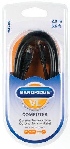 Bandridge Crossover Network Cable, 2.0m - Cable de Red (2.0m, 2 m, Negro)