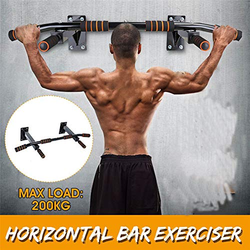 Barras Horizontales De Puerta Acero 200 Kg Gimnasio En Casa Entrenamiento Chin Push Up Pull Up Barra De Entrenamiento Sport Fitness Abdominales Equipos Heavy Duty,Negro