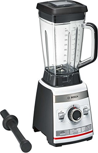 Bosch MMBH4P3W VitaBoost Batidora de vaso de alta velocidad, 1600 W, 2 litros, Metal, De plástico, Blanco