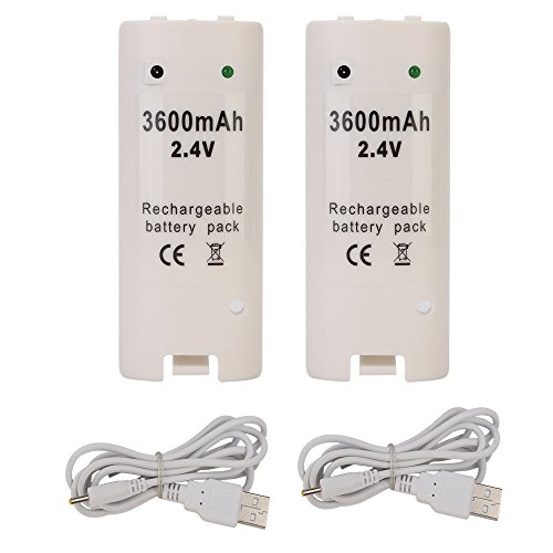 CICMOD 2x Capacidad 3600mAh Recargable Baterias para Wii Mando Controlador a Distancia[Importación Inglesa]