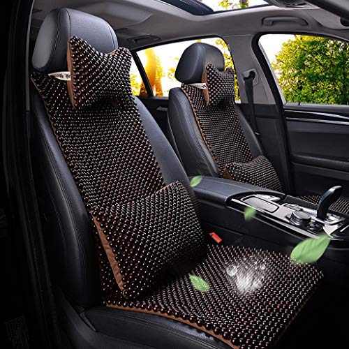 Cojín de Cuentas de Madera para Coche de Verano Compatible con BMW Alpina B6 B7 ActiveHybrid 3 5 7 740 750 X6 Material Natural Protector de Asiento de Coche Masaje Fresco y Transpirable Comodidad