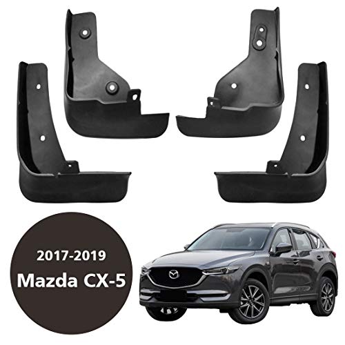 CStern Guardabarros Delanteros y Traseros para Coche, Protector contra Salpicaduras de ABS plástico,Negro,4 Pcs con Sujetadores y Tornillos de Montaje para Mazda CX-5 2017 2018 2019