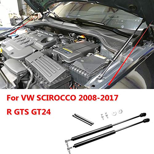 DKINCM Capó Delantero del Coche Barras de Refuerzo Barra de Soporte de elevación automática Barra hidráulica, para VW Scirocco 2008-2017 R GTS GT24