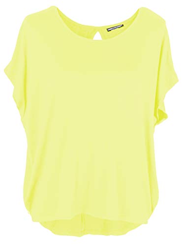 Emma & Giovanni - Tshirt/Blusa (Made In Italy) - Mujer (Amarillo, XL-XXL)