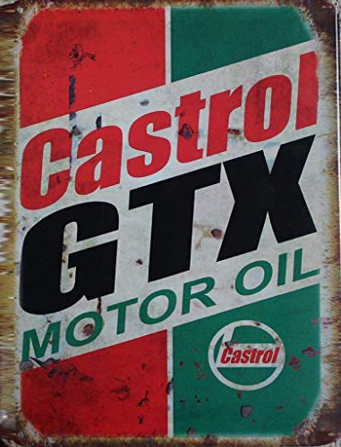 Froy Castrol GTX Motor Oil Workrepair Pared Cartel de Chapa Retro Hierro Cartel Pintura Placa Hoja de Metal Vintage Arte Personalizado Creatividad Decoración Artesanía para Cafe Bar Garaje Inicio