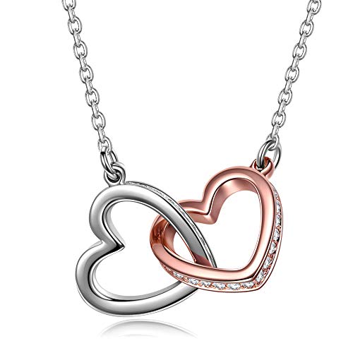 Kami Idea Regalos Dia de la Madre Collares Mujer Joven Colgante Corazon Oro Rosa Plata Tous Mujer Joyeria Swarovski Cristal Regalos para Mujer Mama Regalo Cumpleaños Navidad