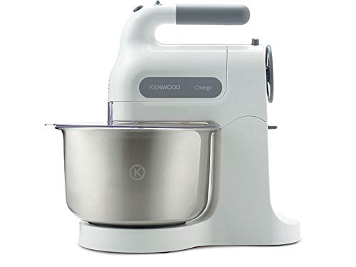 Kenwood HM680 Batidora amasadora, 350 W, 30 Decibelios, Acero Inoxidable/plástico, 5 Velocidades, Blanco/Gris