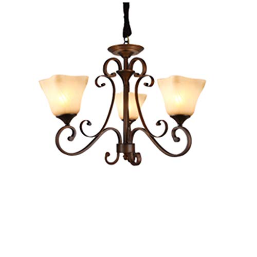 KJZhu Luz Pendiente, E27 de la Vendimia 8 Jefes Colgar lámpara de Techo de luz Robusto de Metal for Comedor Bodega Cafetería Bar Loft Luces de Fiesta (Color : Black, Size : 55 * 57CM)