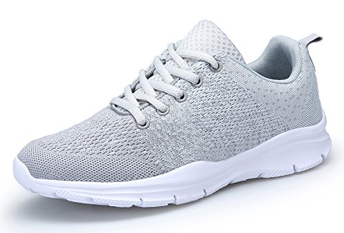 KOUDYEN Zapatillas Deportivas de Mujer Hombre Running Zapatos para Correr Gimnasio Calzado Unisex,XZ746-W-grey-EU40