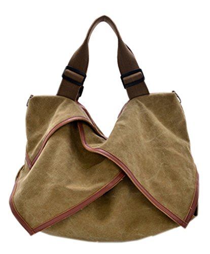 La vogue Bolso De Hombro De Lona Para Mujer Con Bandolera 30*45*15CM Color Caqui