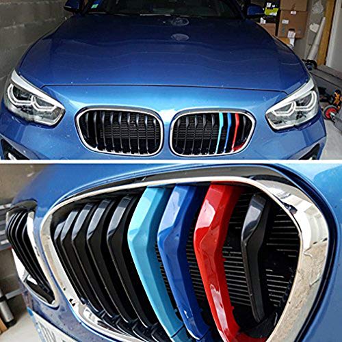 Maiqiken 3D Coche Rejillas Frontales Cover Hebilla para 1 Serie F20 F21 116i 118i 120i 2015-2017(9 Rejillas un Lado) ABS 3 Colores