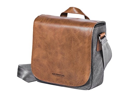 Olympus OM-D Messenger Bag Mini - Bolsa de Piel para cámara, marrón y Gris