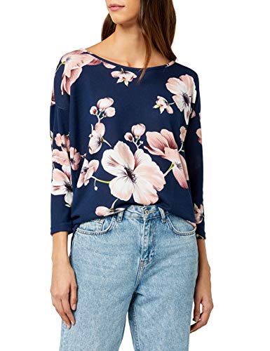 Only onlELCOS 4/5 AOP Top JRS Noos Blusa, Multicolor (Night Sky AOP:Flower Print), 38 (Talla del Fabricante: Medium) para Mujer