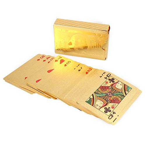 OYLXQ 54 Naipes Oro Impermeable Plateado Tarjeta del póker Naipes Poker Tela Escocesa de la Familia Juego de Cartas