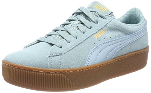 Puma Vikky Platform, Zapatillas para Mujer, Verde (Aquifer-Aquifer-Metallic Gold), 38 EU