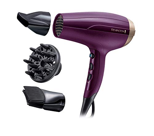 Remington Your Style D5219 - Secador de Pelo, Secador Iónico, Kit de Concentrador, Difusor y Accesorio, 2300 W, Morado