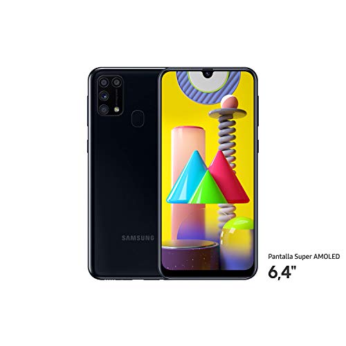 Samsung Galaxy M31 - Smartphone Dual SIM, Pantalla de 6.4" sAMOLED FHD+, Cámara 64 MP, 6 GB RAM, 64 GB ROM Ampliables, Batería 6000 mAh, Android, Versión Española, Color Negro