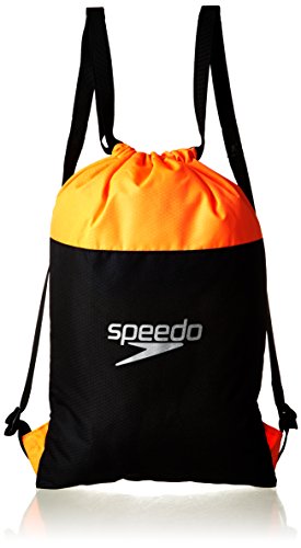 Speedo Pool Mochila, Unisex Adulto, Negro/Naranja Fluorescente, Talla Única