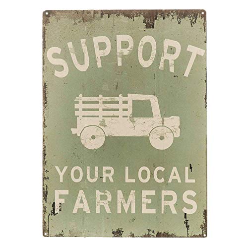 Support Your Local Farmers Cartel De Pared De Metal Obra De Arte Vintage Advertencia Paisaje Colgante Bar Fiesta De Cumpleaños Navidad Regalo