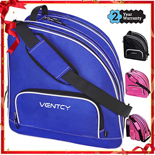 VENTCY Funda El Paquete de Patinaje Ligera de Patinaje Hielo Bolsa para Patines Patines para Patines de Hielo Unisex, Bolsa de Equipamiento para Patinaje para hasta El Tamaño 45 (EU) Azul