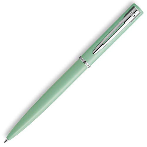 Waterman Allure bolígrafo, Lacado en color verde menta mate con adornos cromados, Punta mediana, Tinta azul, Con estuche de regalo