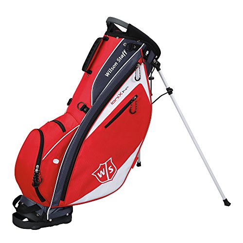 Wilson Ionix Light Carry Bag - Bolsa de Golf, Color Gris Oscuro/Rojo/Blanco