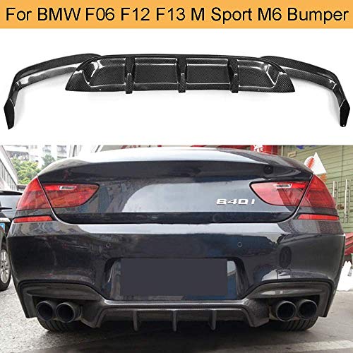 XTT Adecuado para BMW Serie 6 F06 F12 F13 M6 Convertible 640i 650i 2012-2016 Difusor Trasero de Fibra de Carbono Lip M Sport Bumper