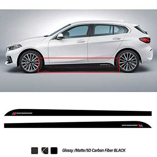 ZYHZJC 2Pcs Side Skirt Stripes Sticker M Performance Decal para BMW 1 Series F20 F21 F40 118i 128i 135i M Sport