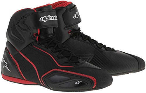 Alpinestars Botas Moto Faster-2 Vented, Negro/Rojo, Talla 44