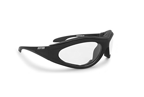 BERTONI Gafas de Moto Fotocromaticas con Lentes Antivaho y Inserto de Espuma Extraíble - F125 Italy