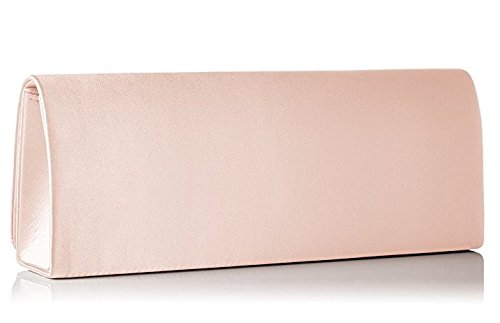 Berydale Clutch de satén para mujer,bandolera con cadena adicional, Rosado (Perlmutt), 26x11x6 cm (B x H x T)