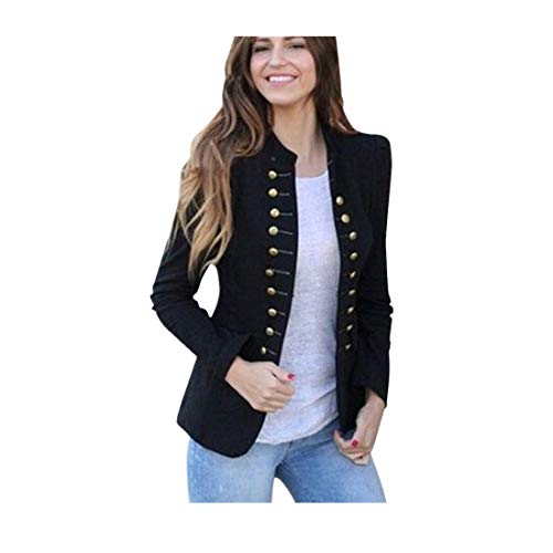 BHYDRY Las Mujeres de Invierno cálido Vintage Tailcoat Chaqueta Sobretodo Outwear Uniforme Botones Capa