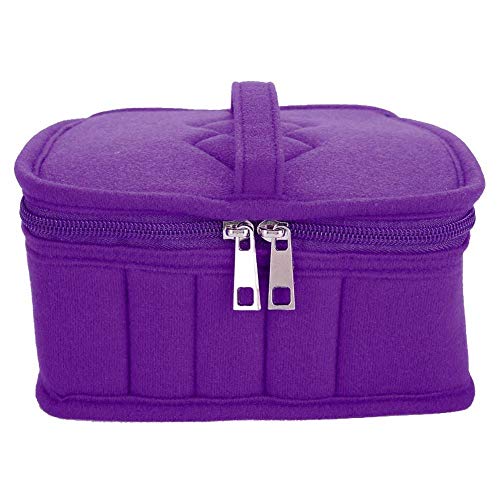 Bolsa de aceite esencial, 6 colores 21 botellas Soporte para bolsa de cosméticos de viaje con cremallera de aceite esencial(viola)