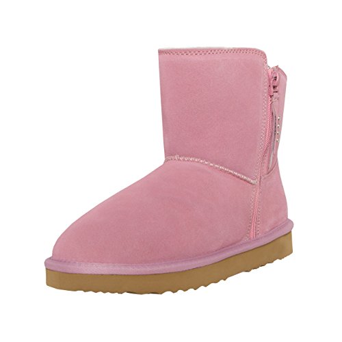 Botas de Cuero Italianas, Hechas a Mano, con Cremallera clásica, de SKUTARI, para Mujeres, con Forro Acogedor de Piel sintética, Suela de tracción Antideslizante y Plantilla Acolchada (39 EU)