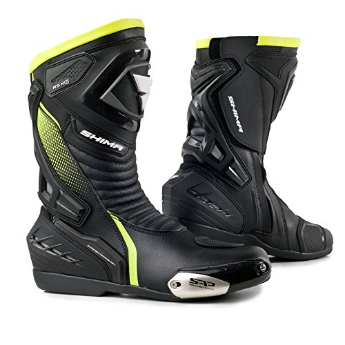 Botas Shima Rsx-6, de Piel, Hombre, Vintage Retro, para Conducir de Moto en Carretera, verde, 43