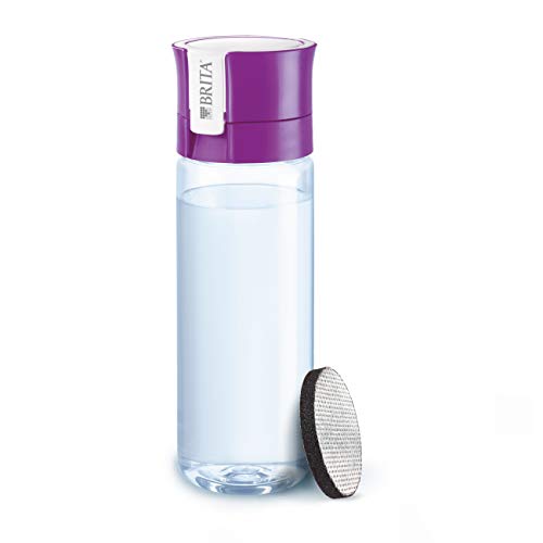 BRITA fill&go Vital – Botella con filtro de agua con tecnología MicroDisc – agua de excelente sabor para disfrutar en cualquier lugar – Botella de agua sin BPA de color lila