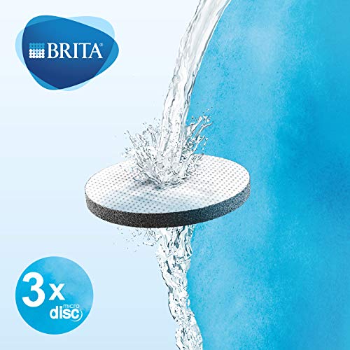 BRITA MicroDisc, Cartuchos filtrantes compatibles con botellas con filtro de agua que reducen la cal y el cloro, Weiß, 3 meses
